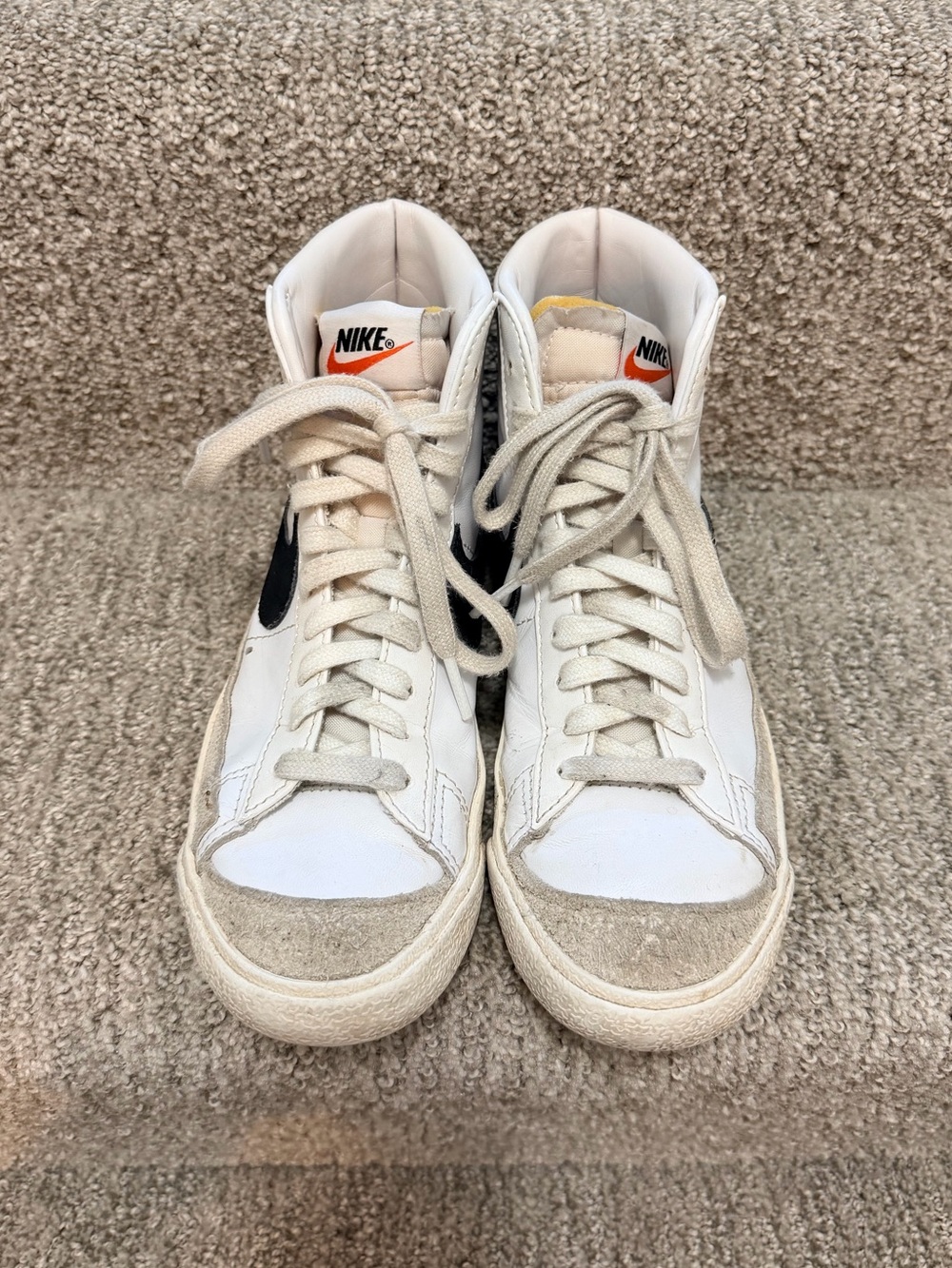 Nike Kids White and Black High-Top Sneakers